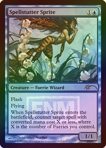 イベント配布》【FOIL】【英】呪文づまりのスプライト/Spellstutter