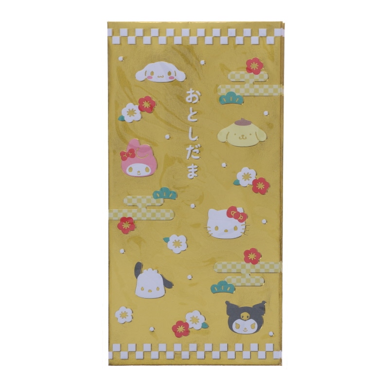 サンリオ MIX 金 ポチ袋 新札用 3枚入り 封シール付 折らずに入れ