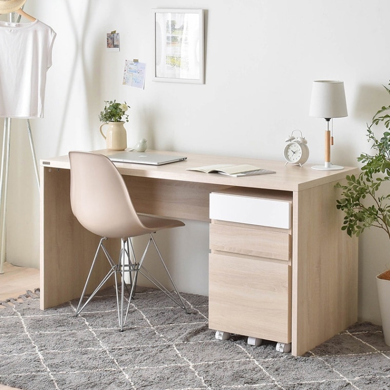 幅140cm】デスクワゴンセット 2点セット ヘルム【HELM】 平机 & サイド