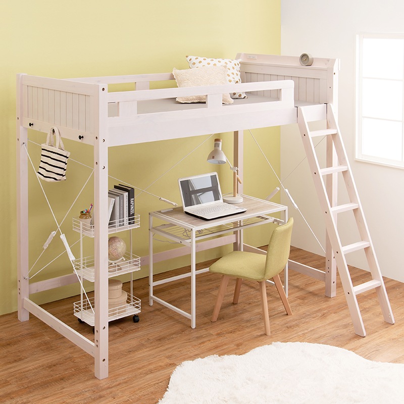 シングル 186cm】高さ186×ベッド下140cm 天然木 ロフトベッド ハシゴ