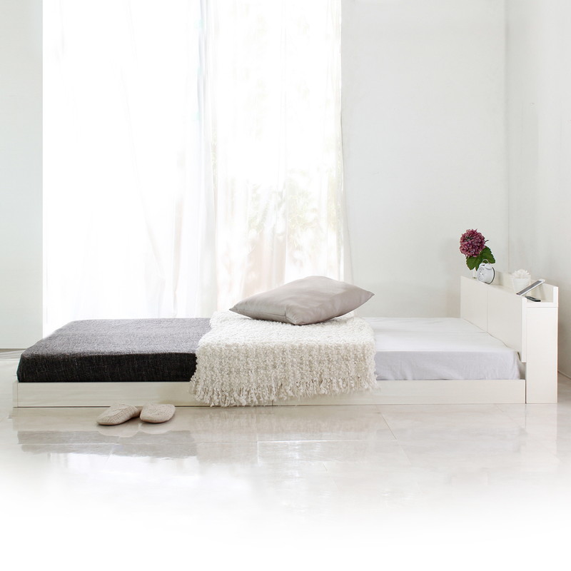 シングル】フロアベッド(ローベッド) すのこ仕様 ヘッドボード付