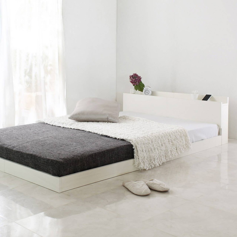 シングル】フロアベッド(ローベッド) すのこ仕様 ヘッドボード付