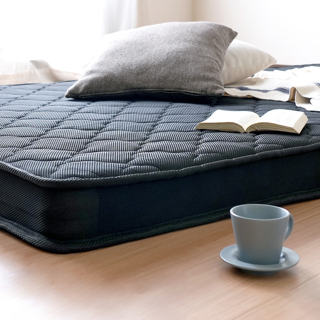 シングル】厚み10cm 三つ折りポケットコイルマットレス｜ベッド