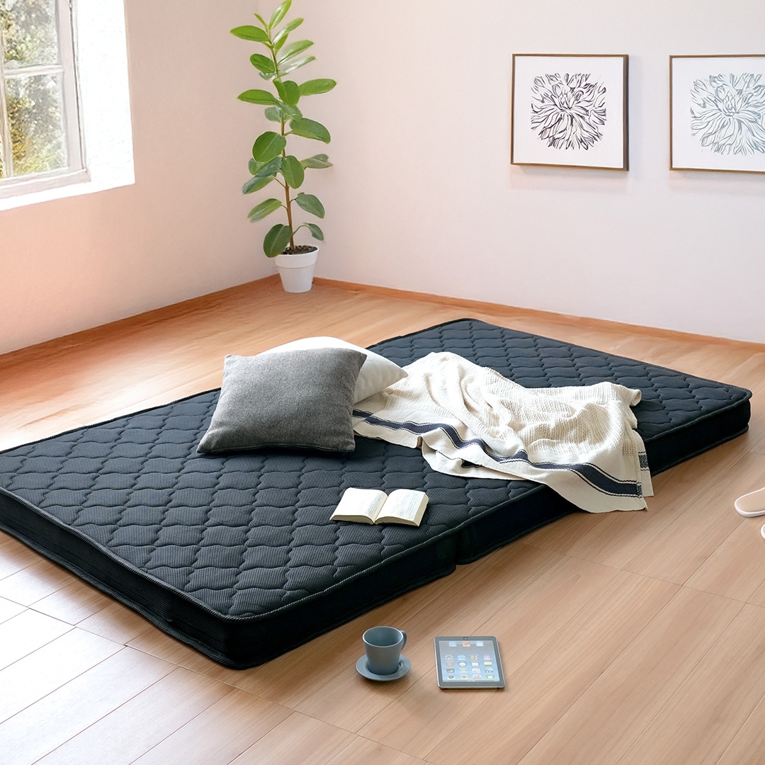 シングル】厚み10cm 三つ折りポケットコイルマットレス｜ベッド