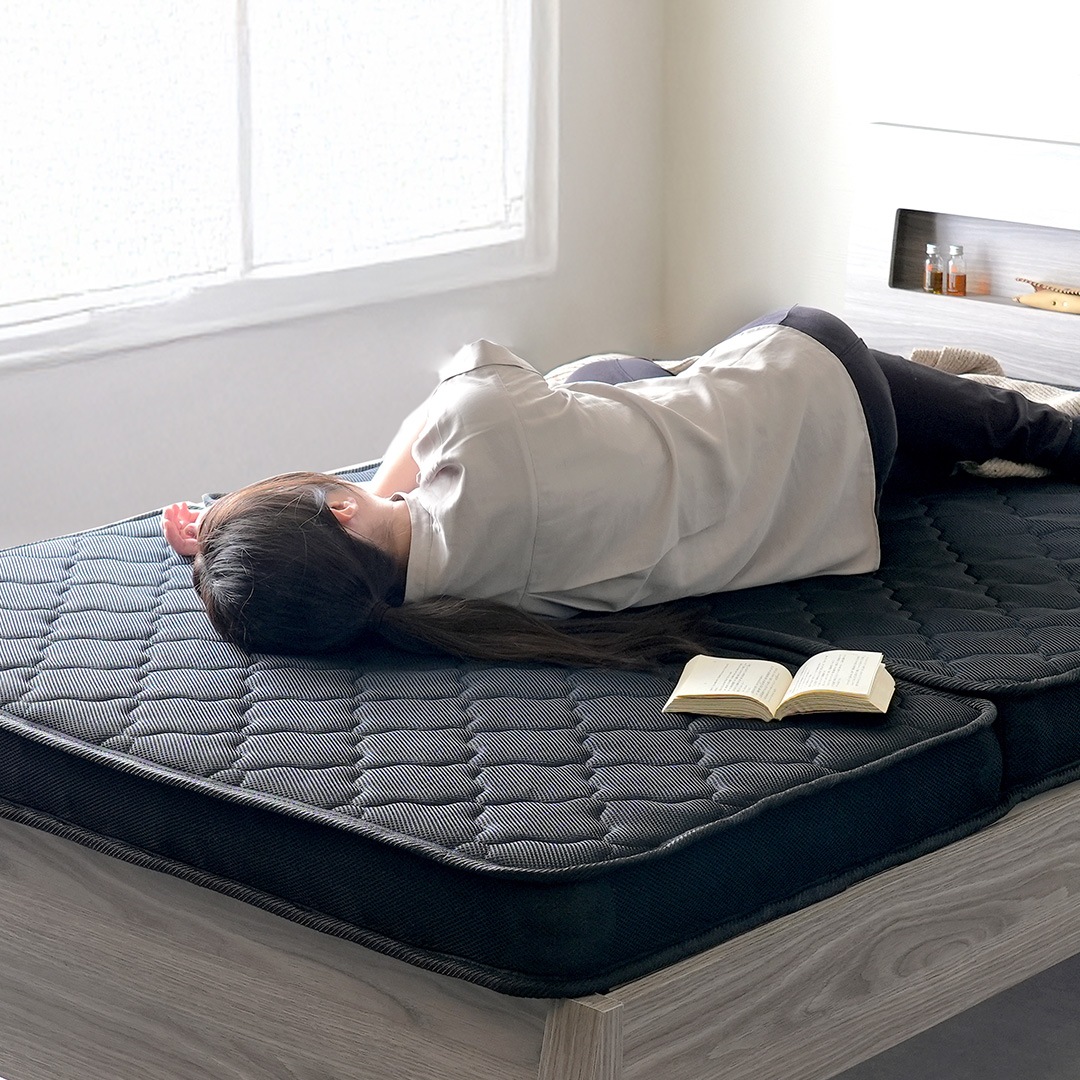 スモールセミシングル】厚み10cm 三つ折りポケットコイルマットレス