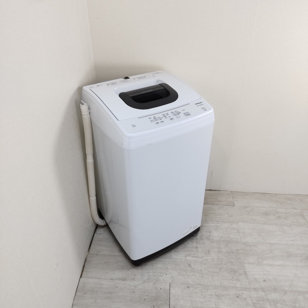 中古 高年式 5.0kg 全自動洗濯機 ピュアホワイト 日立 NW-50F 2021年