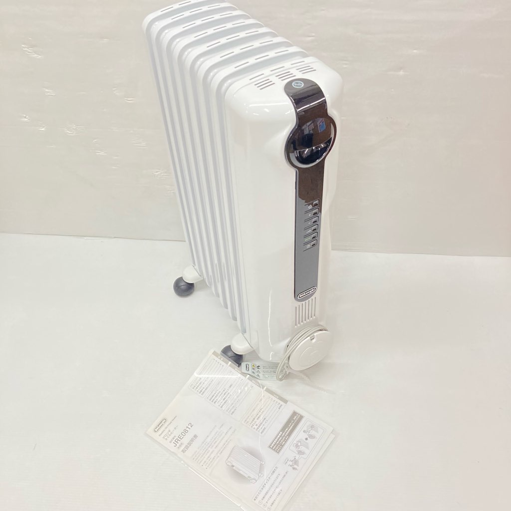 中古美品 デロンギ 1200W オイルヒーター JRE0812 L字型フラットフィン