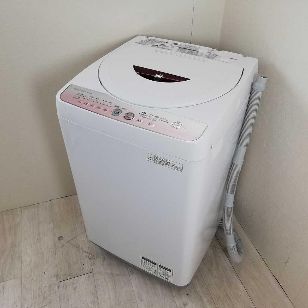 中古 シャープ 6.0kg 全自動洗濯機 ピンク ES-GE60L-P 2011年～2012