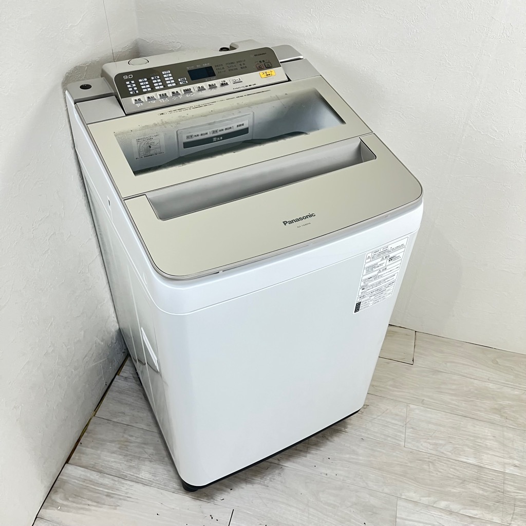 中古 9.0kg 全自動洗濯機 パナソニック NA-FA90H6 2018年製 まとめ洗い