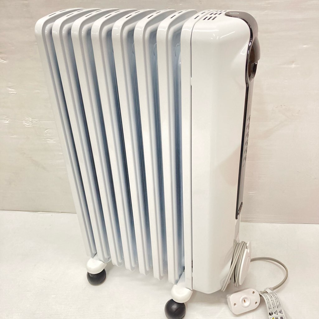 中古美品 デロンギ 1200W オイルヒーター JRE0812 L字型フラットフィン