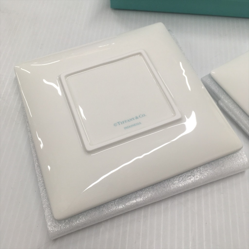 中古 未使用 TIFFANY＆Co. ティファニー ブルーボウデザートプレート