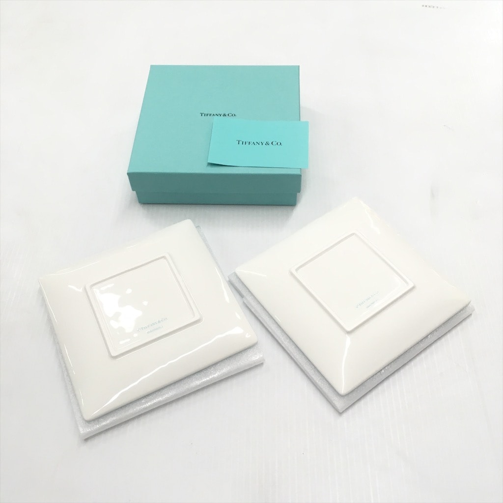 中古 未使用 TIFFANY＆Co. ティファニー ブルーボウデザートプレート