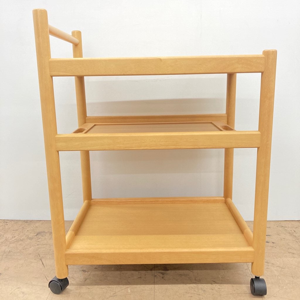中古美品 karimoku カリモク家具 キッチンワゴン キャスター付き 配膳