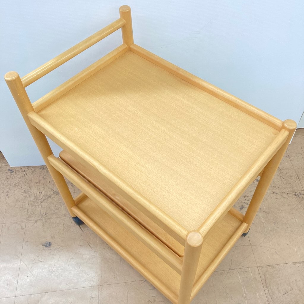 中古美品 karimoku カリモク家具 キッチンワゴン キャスター付き 配膳