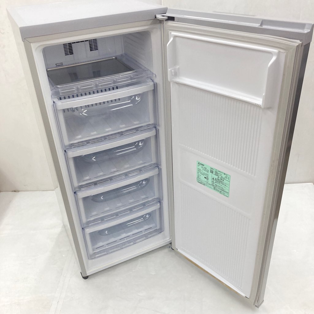 中古 冷凍庫 フリーザー 自動霜取りファン式 三菱 121L MF-U12D-S 2018