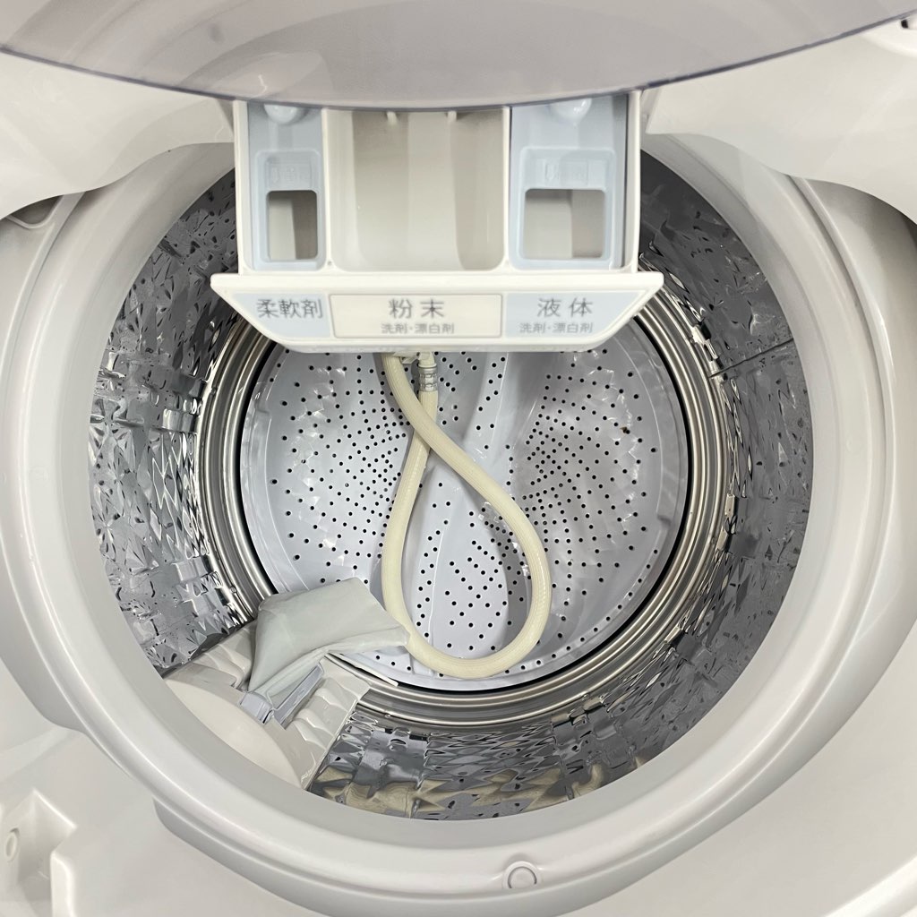 中古 8.0kg 送風乾燥 全自動洗濯機 シャープ ES-GV8E-S 2021年製造