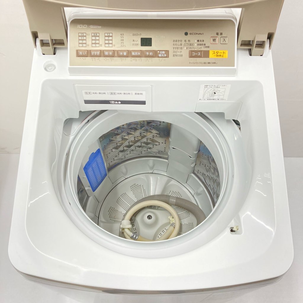 中古 10kg 全自動洗濯機 パナソニック NA-FA100H3 2016年製造 送風乾燥