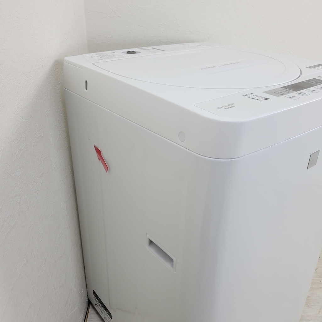 中古 4.5kg 全自動洗濯機 シャープ ES-G4E5-KW 2018年製 一人暮らし