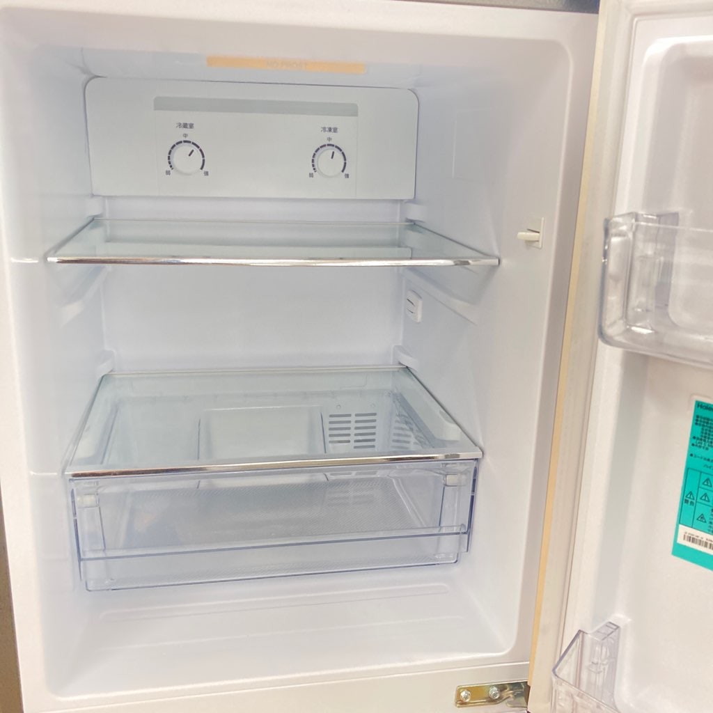 中古 148L 2ドア冷蔵庫 ハイアール JR-XP2NF148F 2021年製 CAFE SERIES