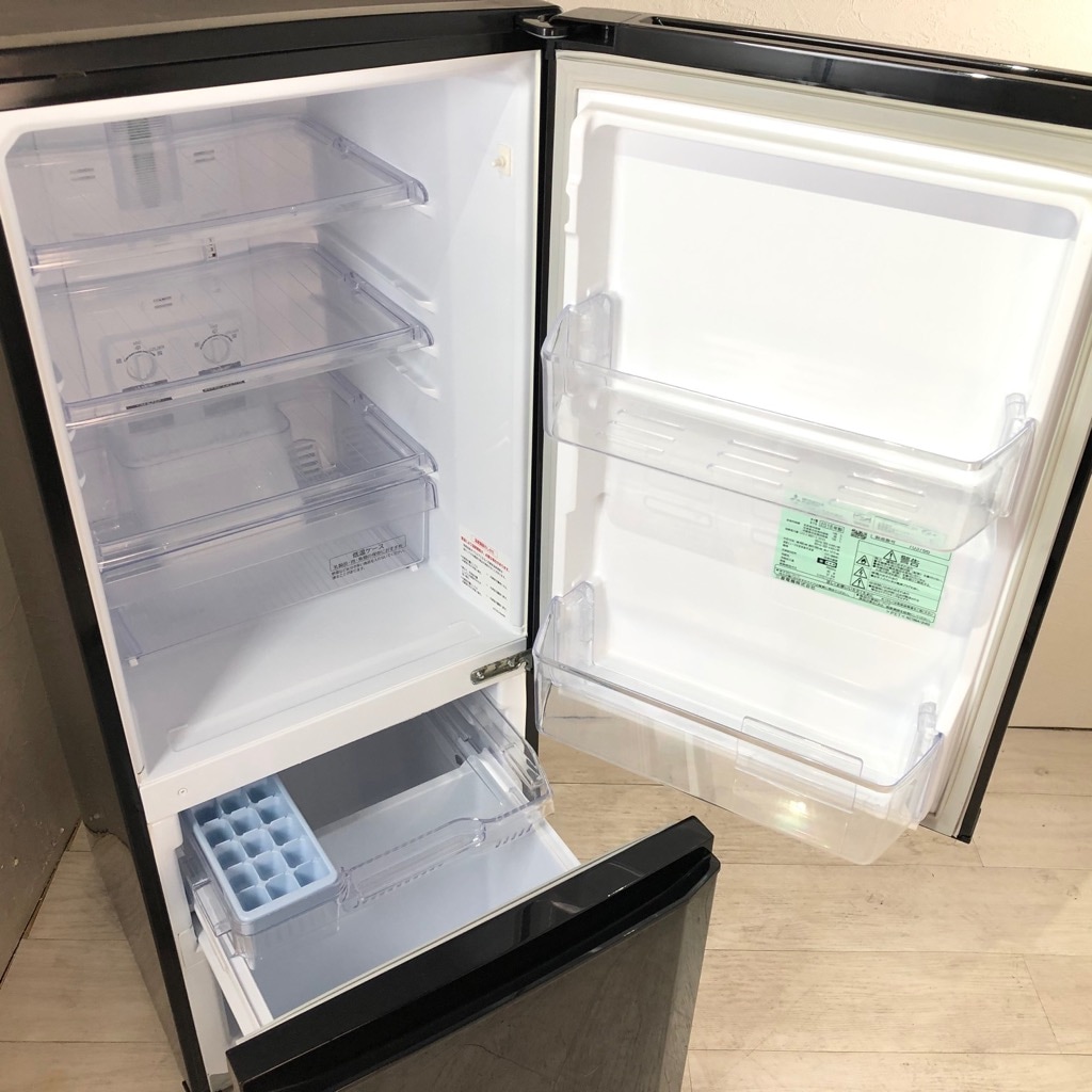 中古 146L 2ドア冷蔵庫 サファイアブラック 三菱電機 MR-P15Z-B1 2016