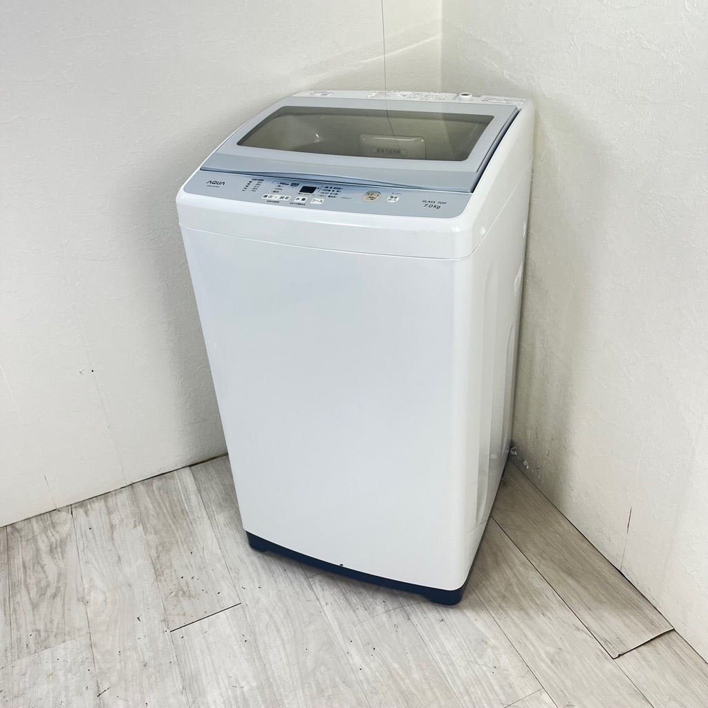 中古 7.0kg 全自動洗濯機 アクア AQW-NJ7F 2018年製造 6ヶ月保証付き