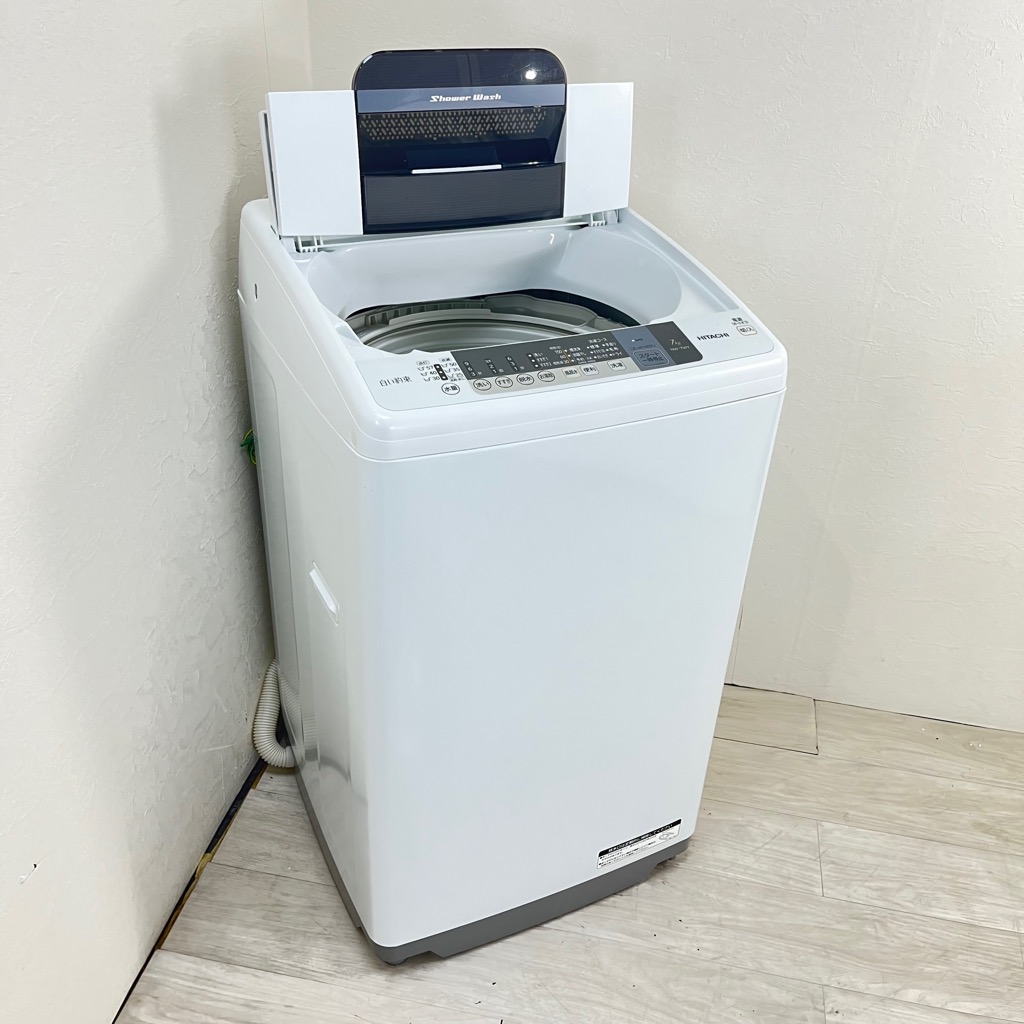 中古 日立 7.0kg 白い約束 全自動洗濯機 簡易乾燥機能 NW-7WY 2016年製