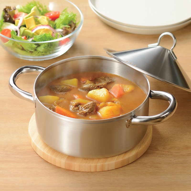 燕三 IH対応ステンレス三段蒸し鍋18cm