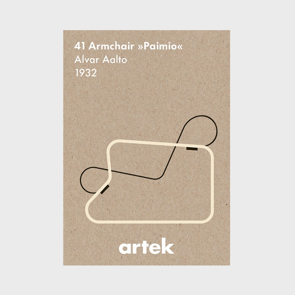 北欧 artek アルテック アアルト モノクロ アイコンポスター パイミオ