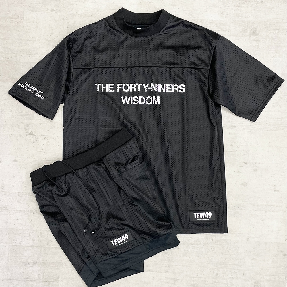 極美品】TFW49 モックネック 長袖シャツ XL サイドメッシュ 日本製