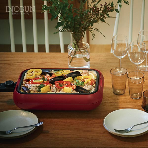 ホットプレート レコルト プレート2枚セット レッド ヒーター内蔵