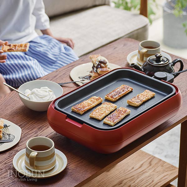 ホットプレート レコルト プレート2枚セット レッド ヒーター内蔵