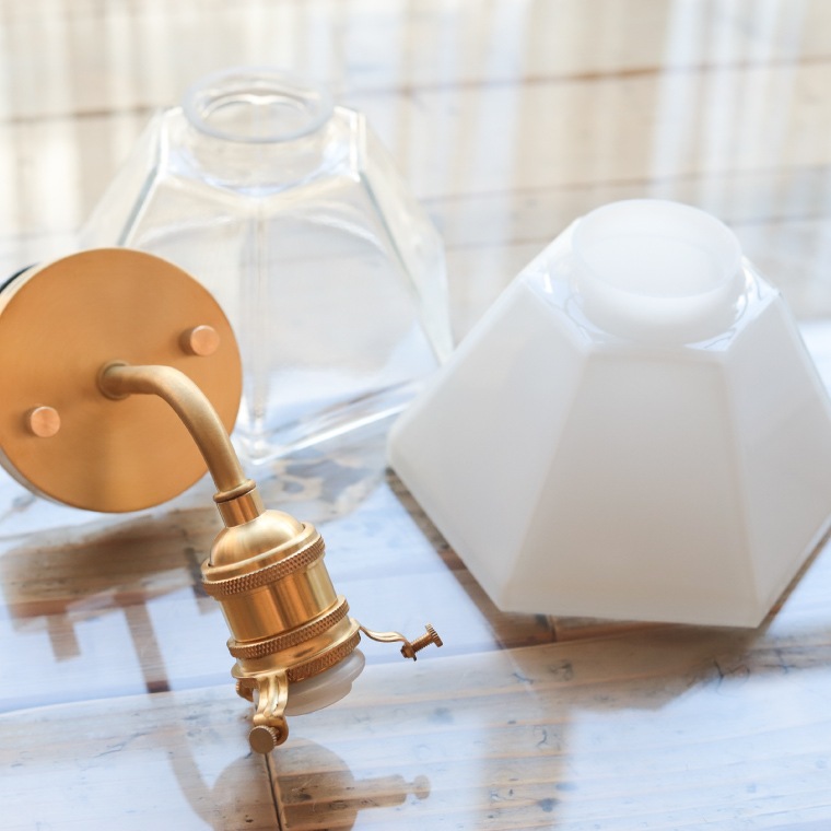 ☆E17 シンプルエントランスライト＋ガラスシェード ポリゴン | 定価