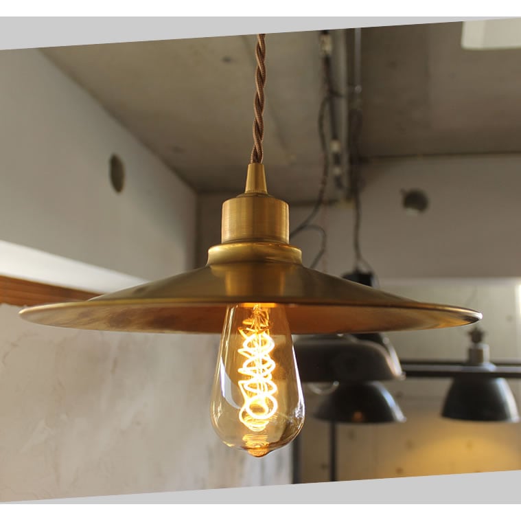 ☆【E26スパイラル電球付き】E26ブラスペンダントシェード | 照明器具