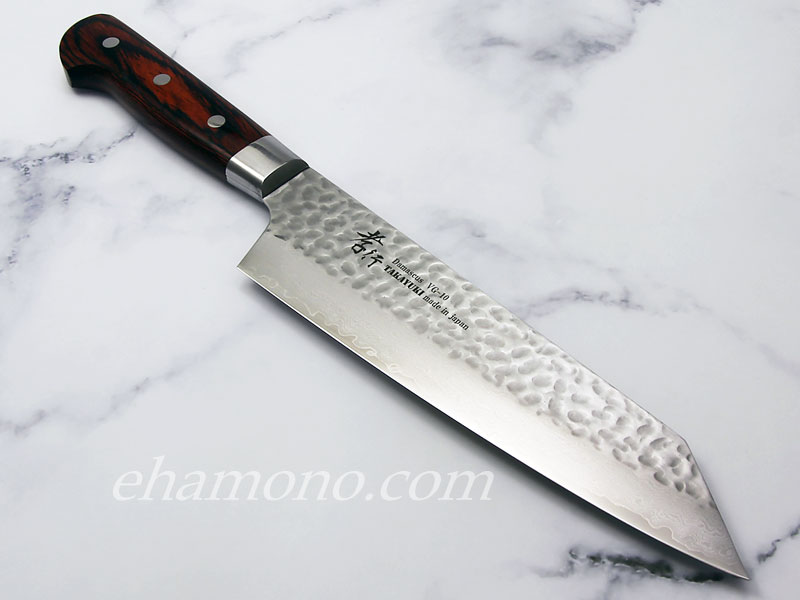 堺孝行 V金10号ダマスカス33層鎚目 剣型牛刀（切付牛刀）190
