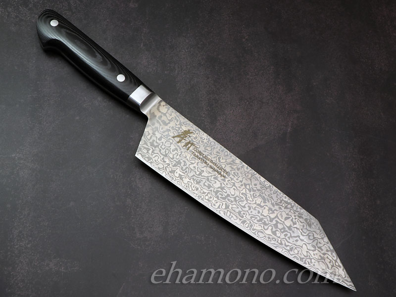 堺孝行 コアレスダマスカス 剣型（切付）牛刀190 ブラックマイカルタ