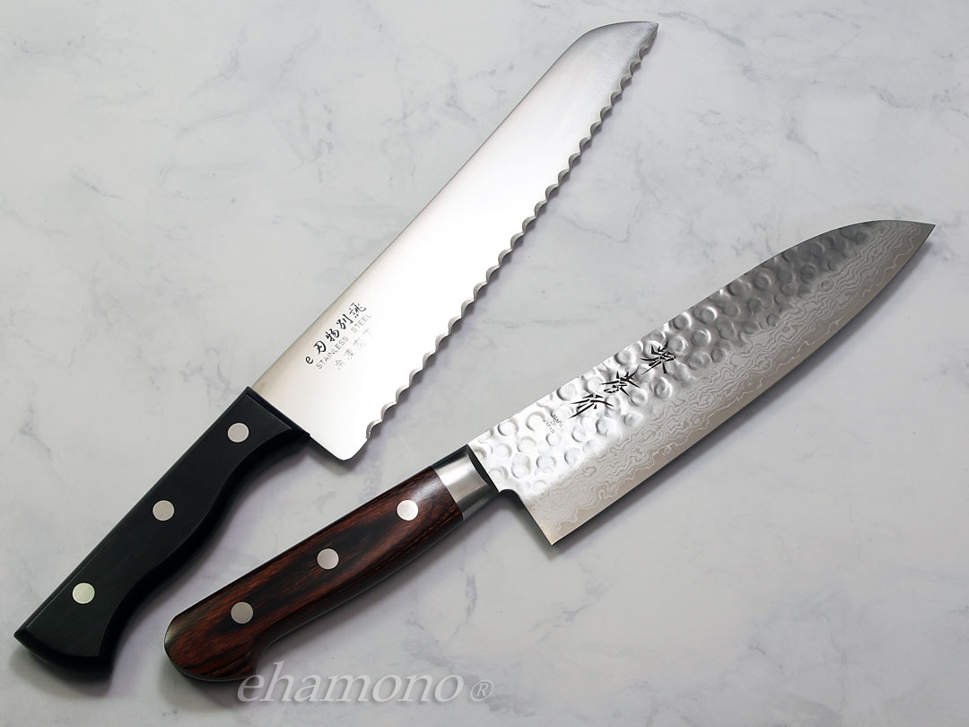 V金10号 ダマスカス17層鎚目三徳・冷凍包丁セット