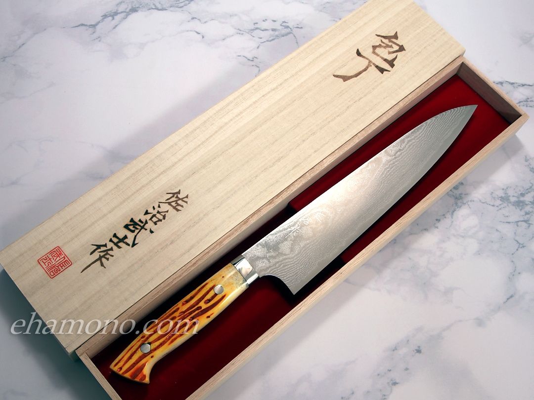 佐治武士作 スーパーゴールドストリクス（SPG STRIX）ダマスカス 牛刀240