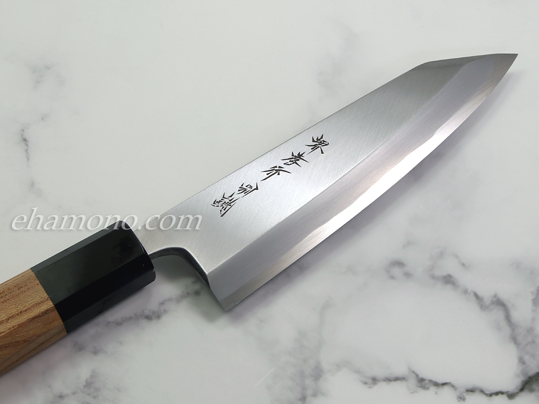 堺孝行 特上白二鋼 切付出刃150 黒水牛欅八角柄