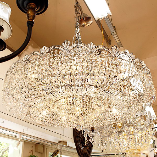 LA LUCE】エンパイア型クリスタルシャンデリア 24灯(W1000×H500mm