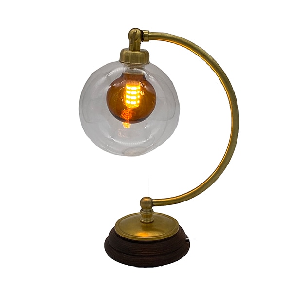 LAMPS】アンティーク調 ガラスボールテーブルランプ 1灯（W175×D120