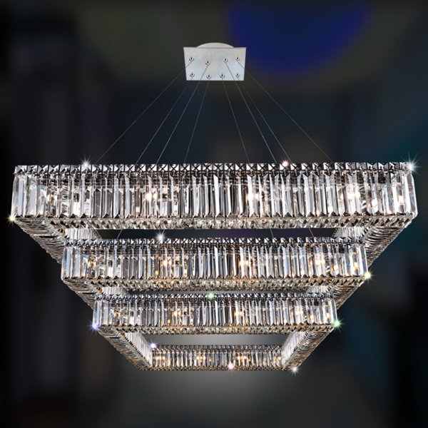 ALLEGRI】アメリカ・スクエアクリスタルシャンデリア「QUADRO」36灯