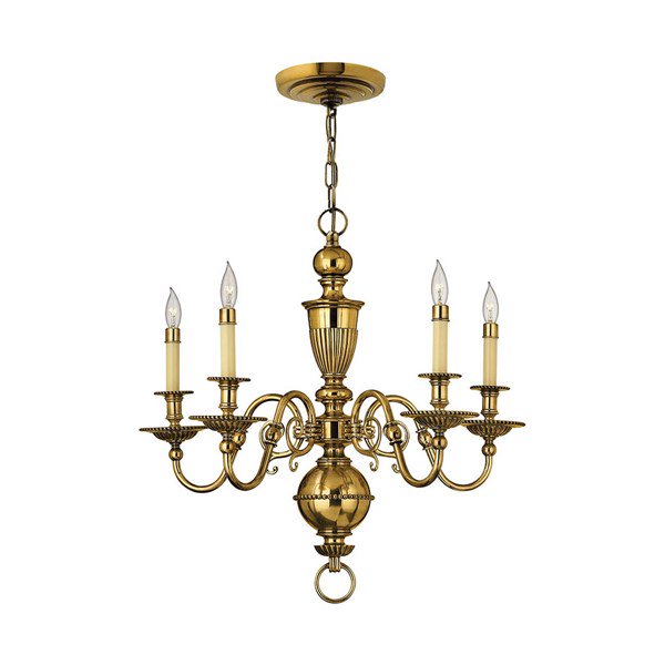 HINKLEY】アンティーク調真鍮シャンデリア「Cambridge」5灯（L641×W641