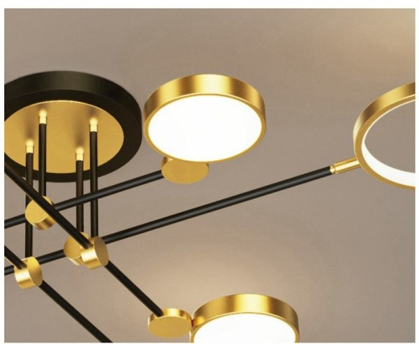 インテリア照明 モダンシーリング照明 ブラック／ゴールド（4・6・8灯