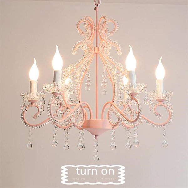 クリスタルカラーシャンデリア・ピンク 5灯／6灯／8灯 | EL JEWEL
