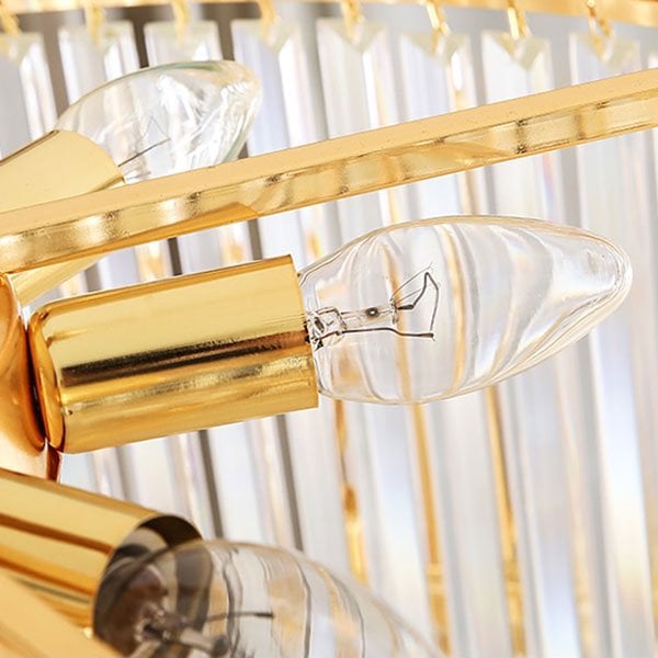 円型吹き抜け・スパイラルクリスタルシャンデリア ゴールド （φ550