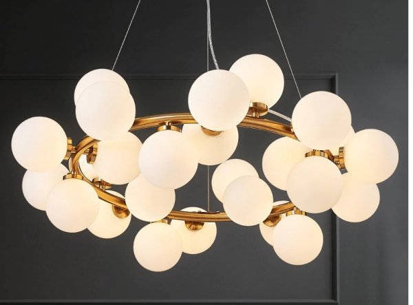 ミッドセンチュリー・スタイル照明 ゴールドorブラック 25、45、80灯