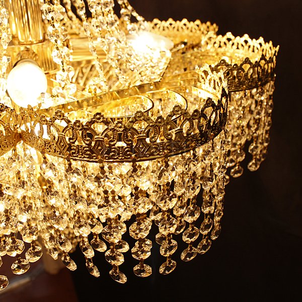 デザインシャンデリア「クラウン」 8灯（W600×H600mm）ゴールド | EL JEWEL