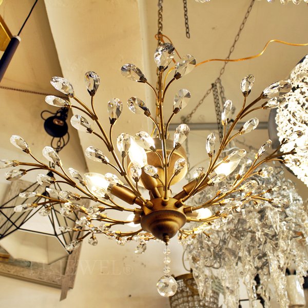 デザイン照明 リーフシーリングライト 5灯 アンティークゴールド（Φ800