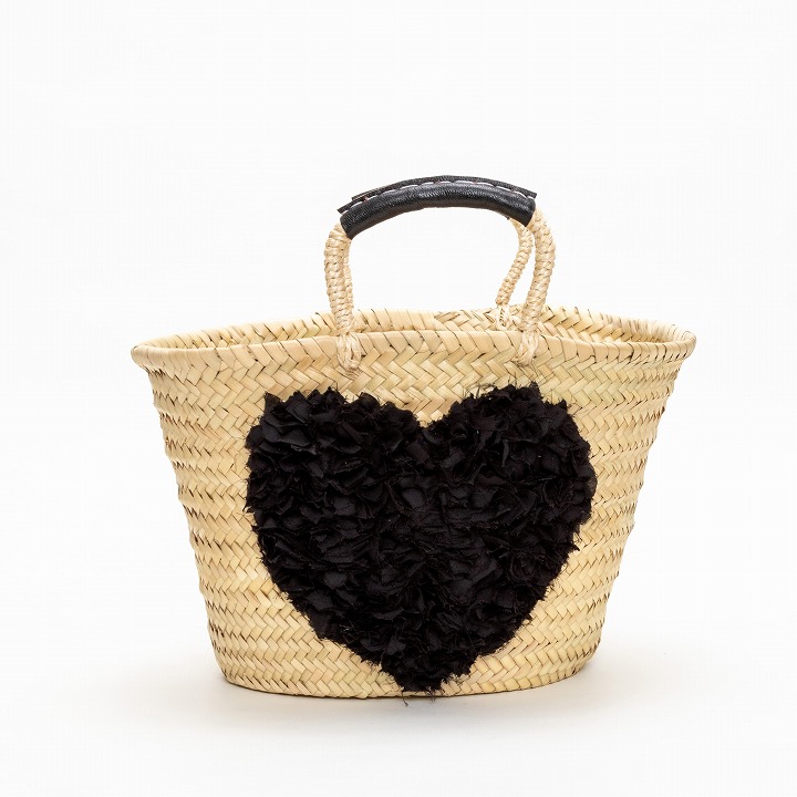 ハートフリンジバスケット レッド | かごバッグ | FATIMA MOROCCO