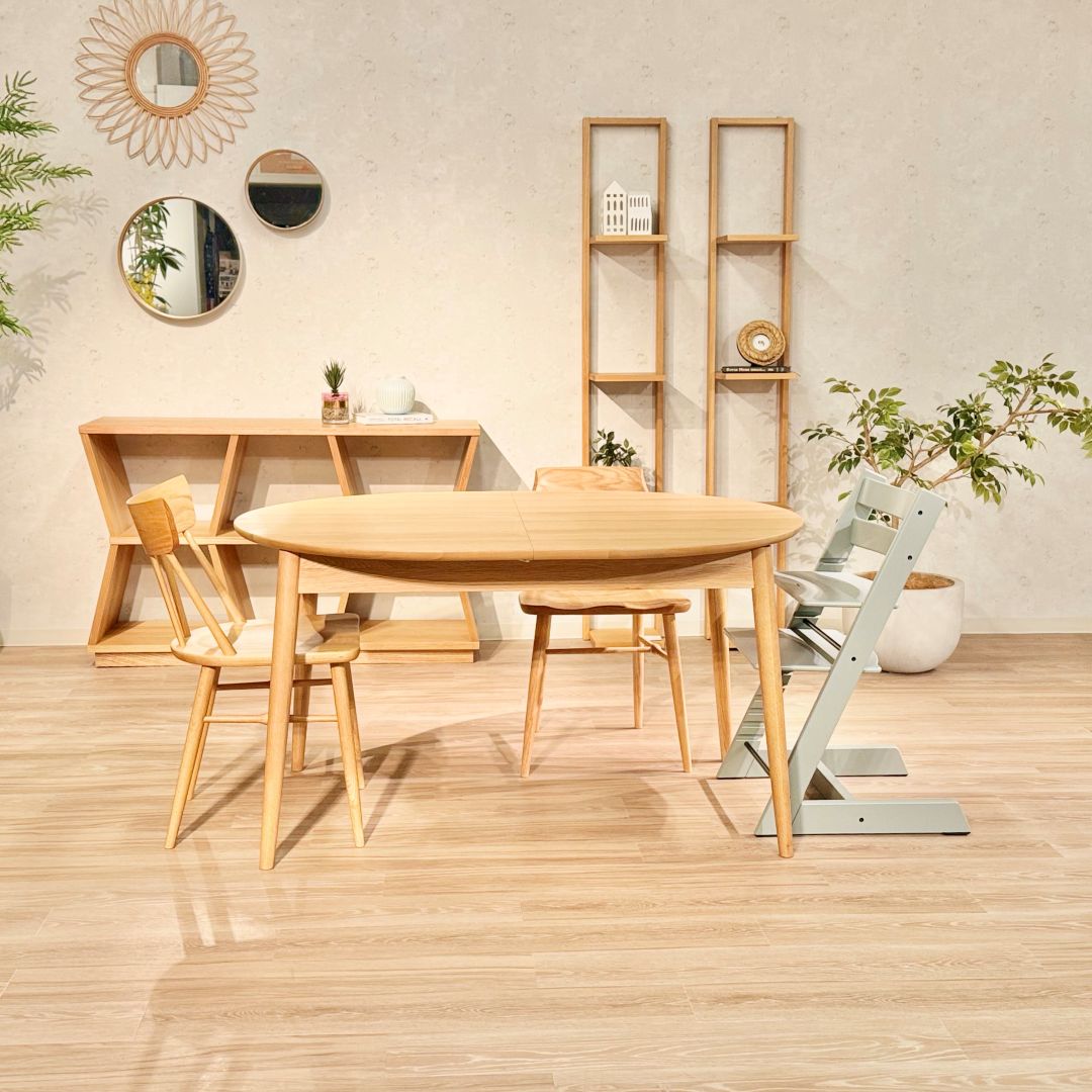 エクステンションダイニングテーブル BLOOM(ブルーム) ホワイトオーク